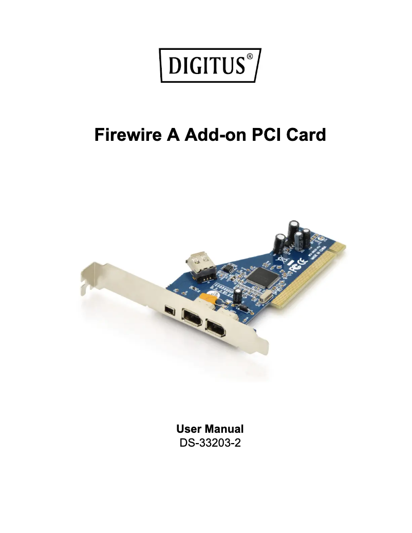 Page 1 of the manual User Manual Digitus DS-33203-2