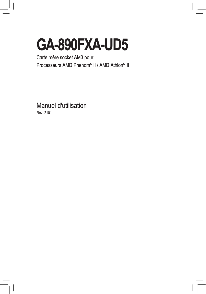 Page 1 of the manual User Manual Gigabyte GA-890FXA-UD5