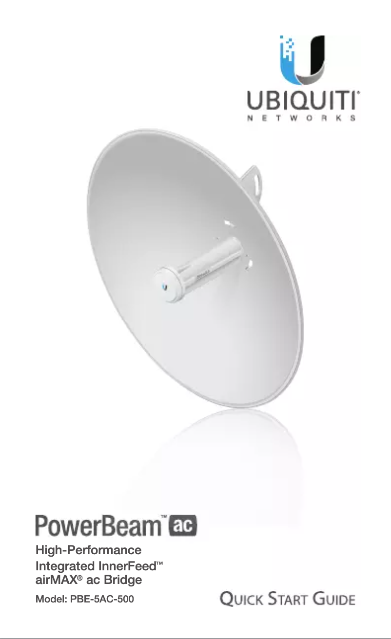Page 1 de la notice Manuel utilisateur Ubiquiti Networks PowerBeam AC PBE-5AC-620