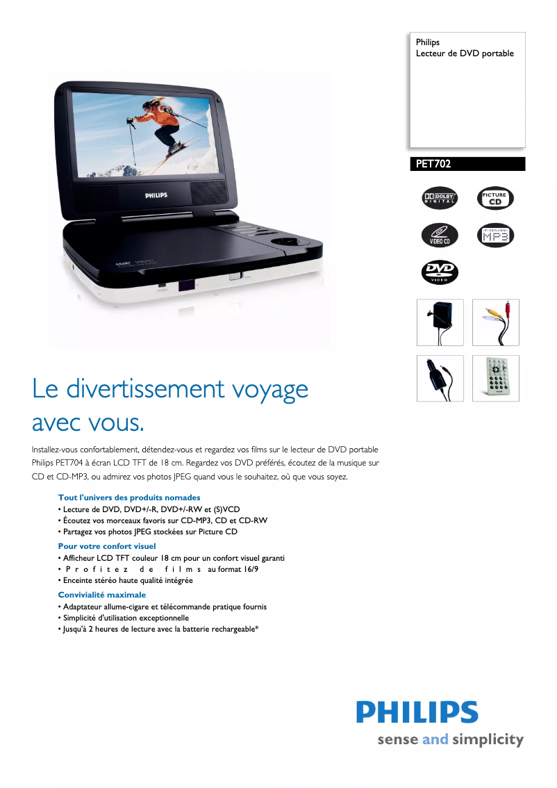 First page image of the manual for PET702