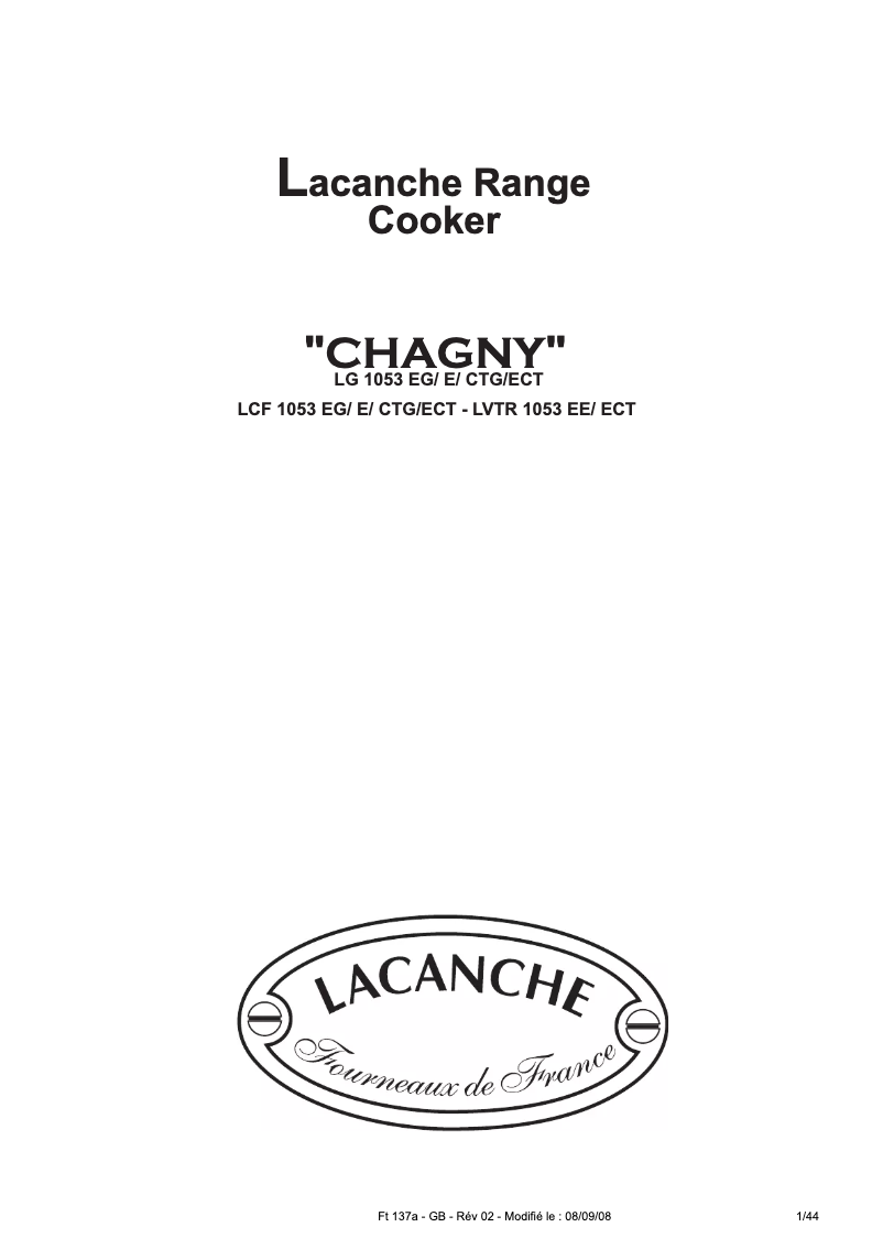 First page image of the manual for LCF 1053 ECT