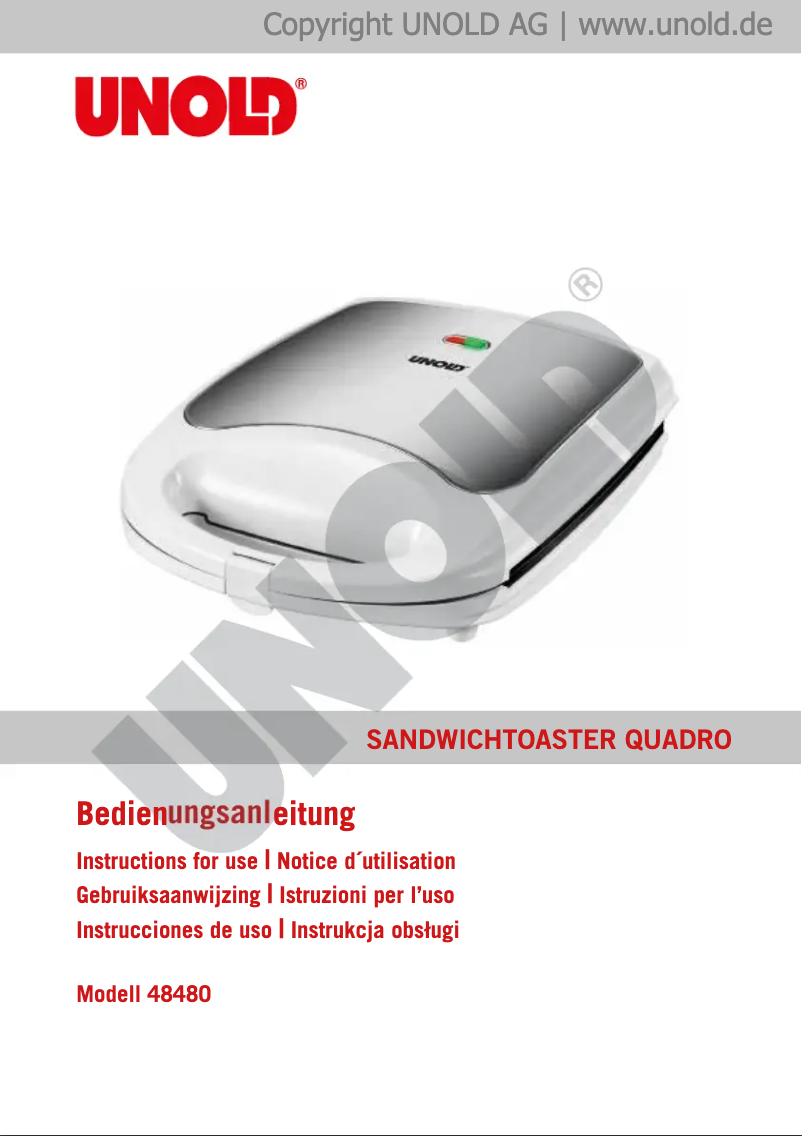 First page image of the manual for Quadro 48480