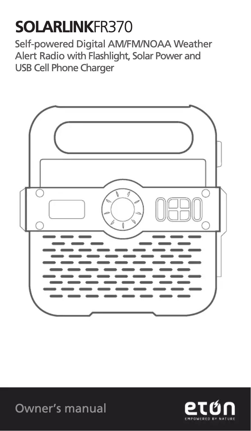 Page 1 of the manual User Manual Eton FR370