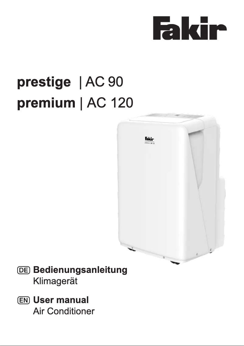 First page image of the manual for Prestige AC 90