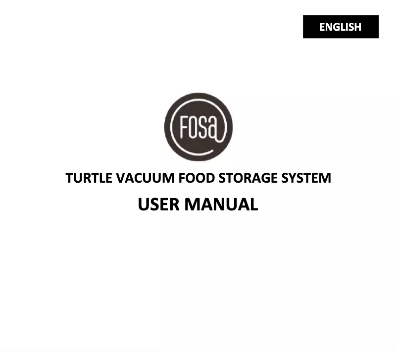 Page 1 of the manual User Manual FOSA Turtle