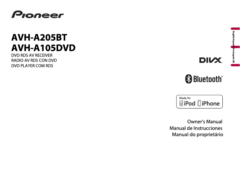 Page 1 of the manual User Manual Pioneer AVH-A205BT