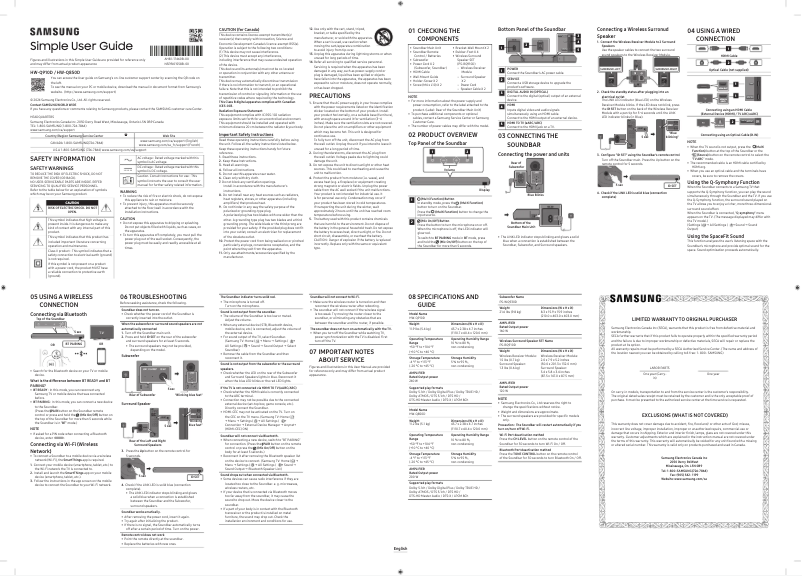 Page 1 of the manual User Manual Samsung HW-Q910D