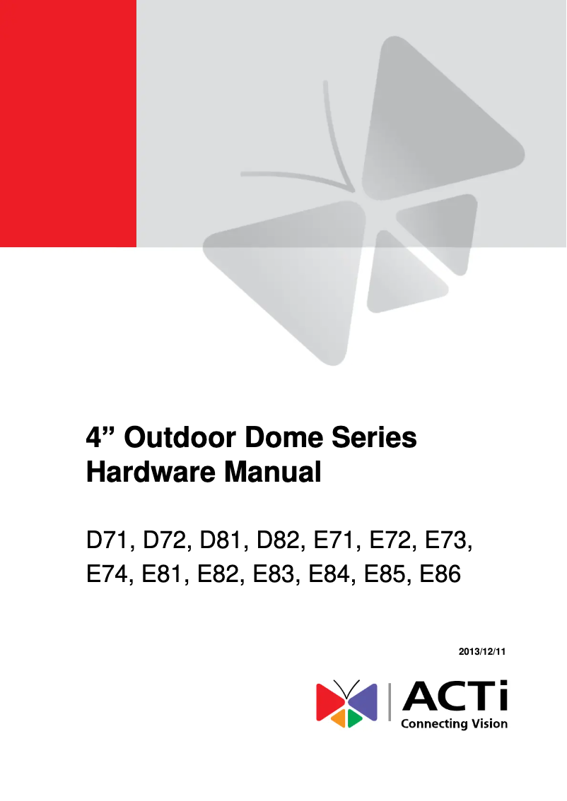 Page 1 of the manual User Manual ACTi d81