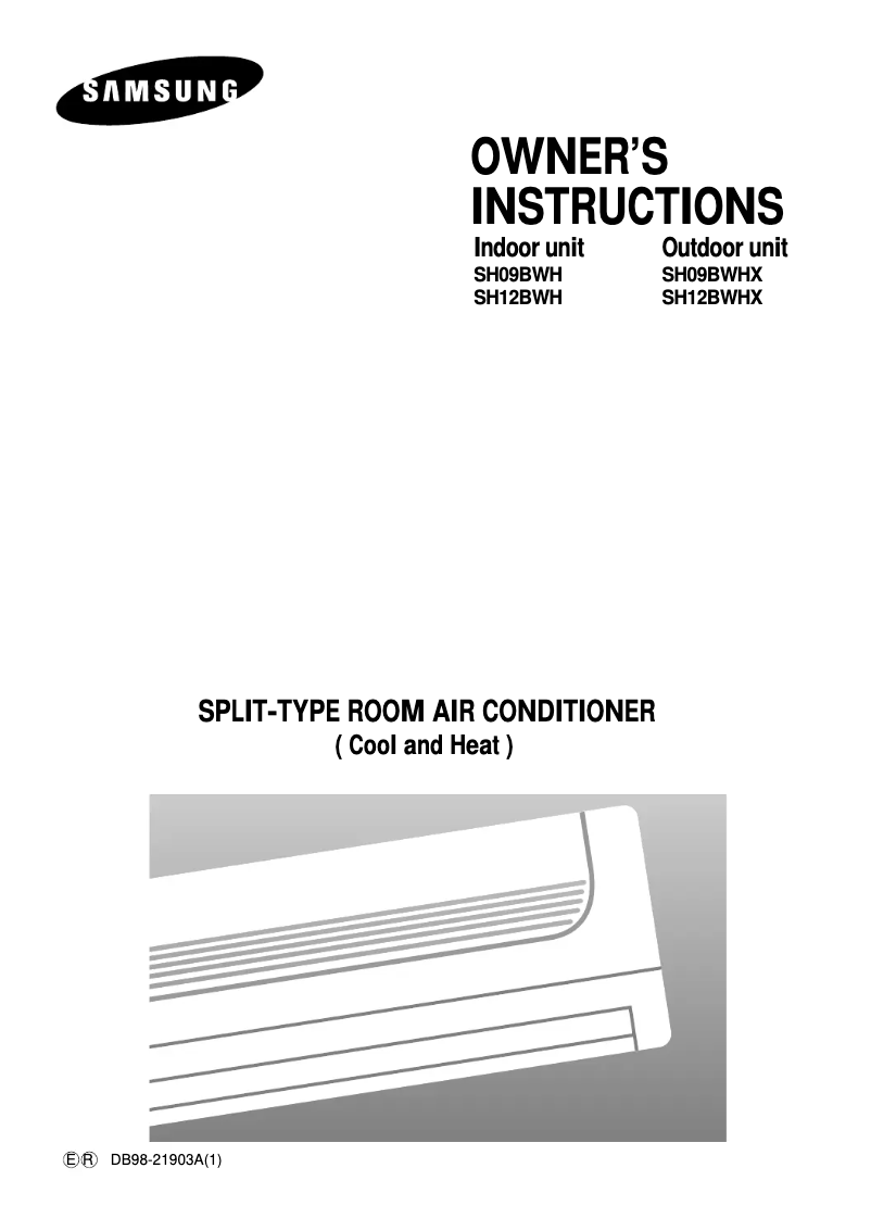 Page 1 of the manual User Manual Samsung SH12BWH