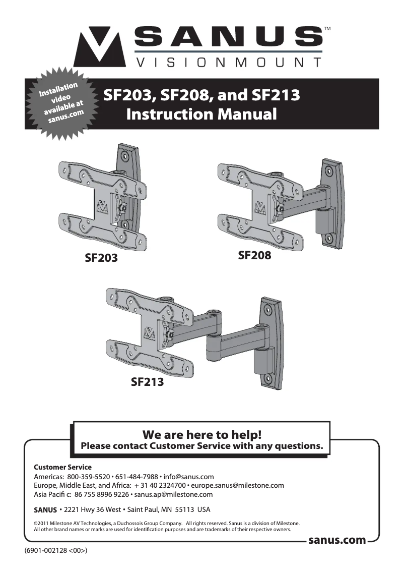 First page image of the manual for SF213