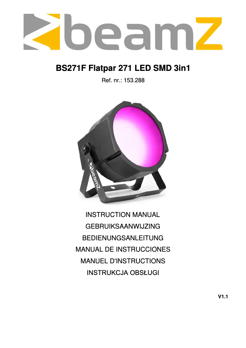 First page image of the manual for BS271F