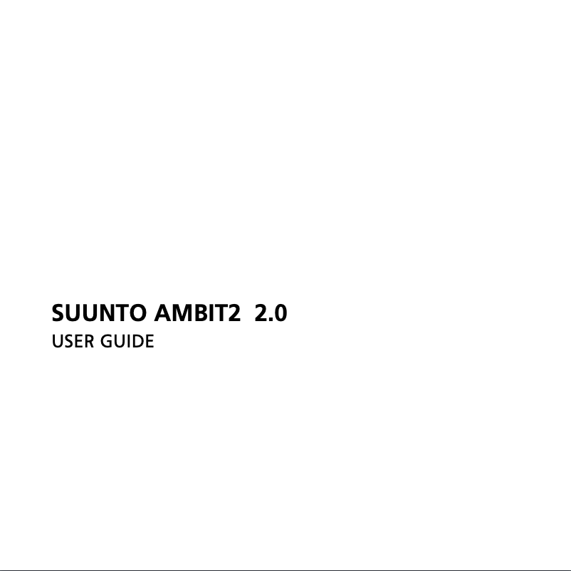 First page image of the manual for Ambit2 2.0
