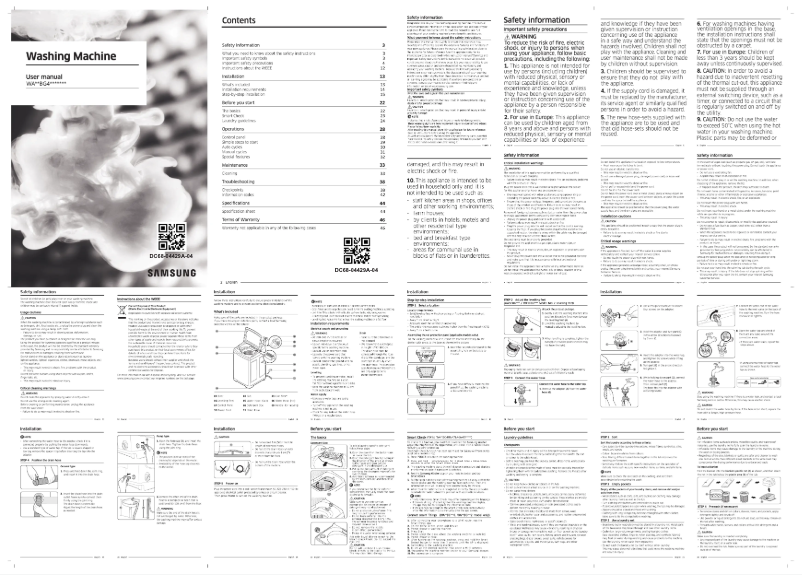 Page 1 of the manual User Manual Samsung WA70BG4542BR