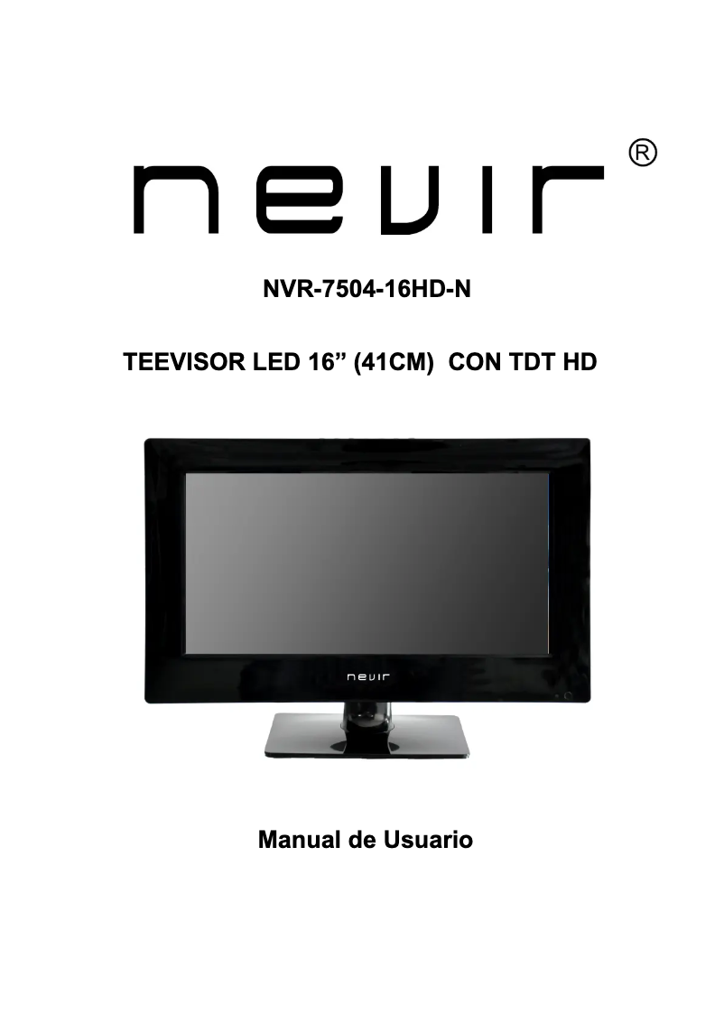Page 1 of the manual User Manual Nevir NVR-7504-16HD-N