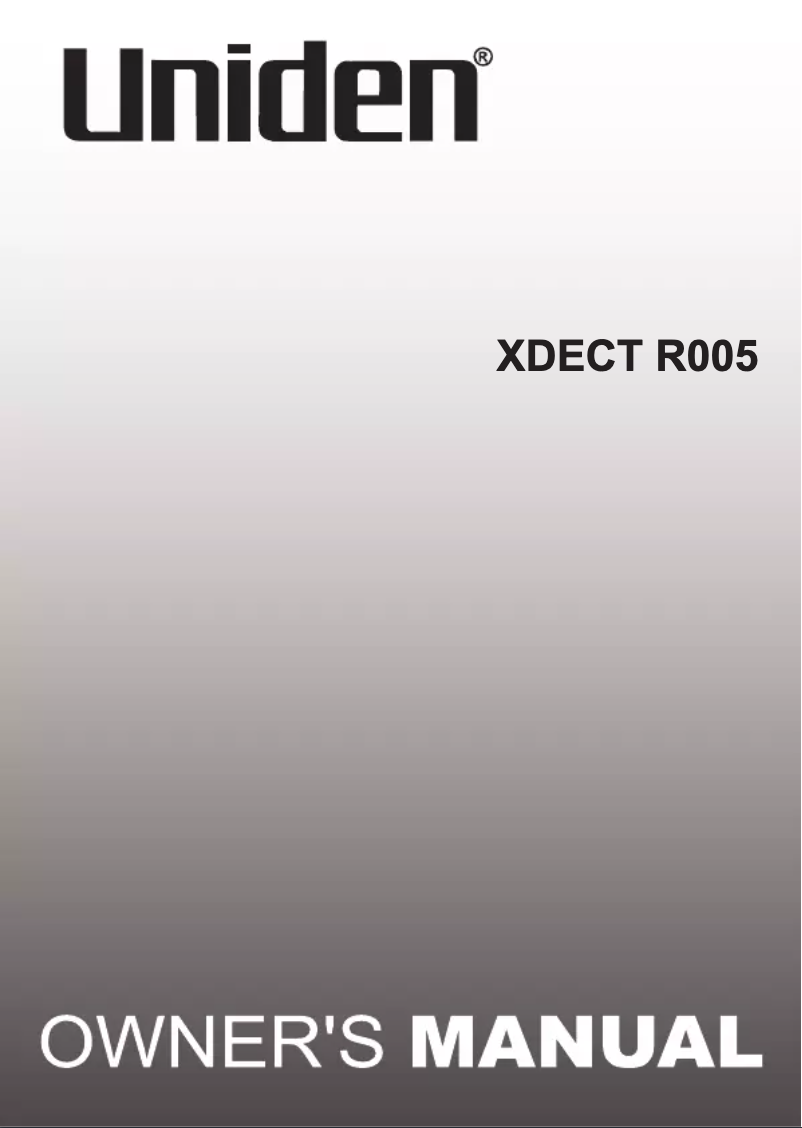 Page 1 of the manual User Manual Uniden XDECT R005