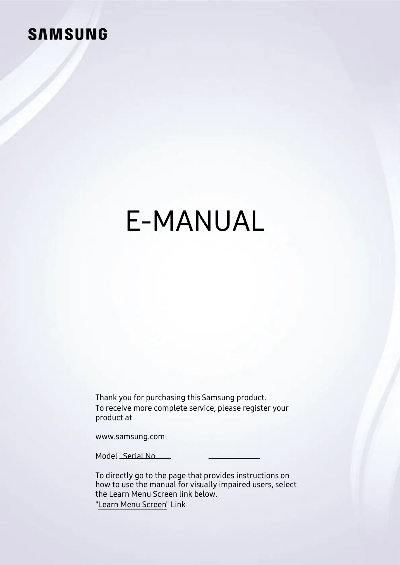 Page 1 of the manual User Manual Samsung The Serif QN65LS01B