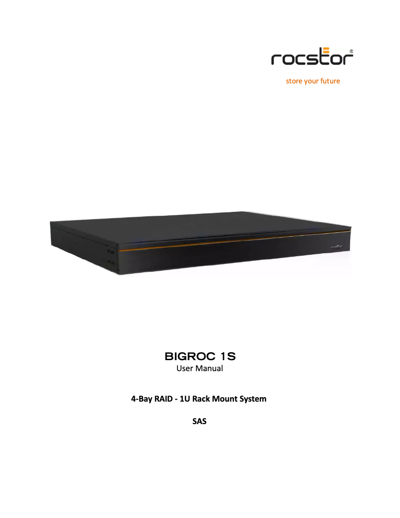Page 1 of the manual User Manual Rocstor BIGROC 1S