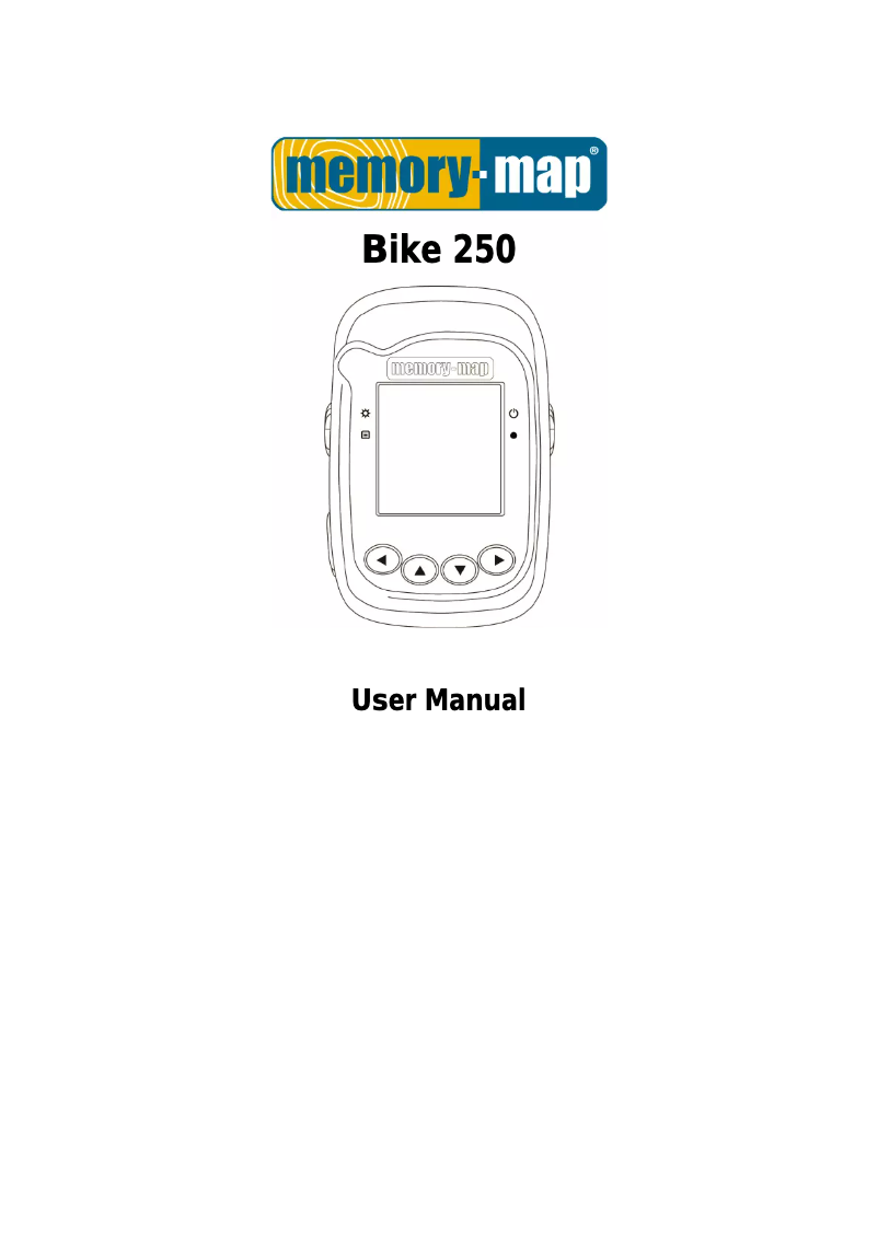 Page 1 of the manual User Manual Snooper Bike 250 Memory-Map