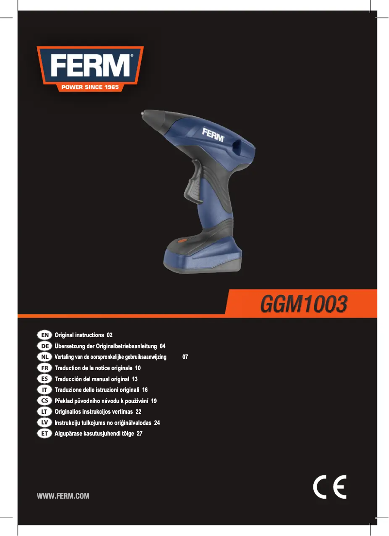 Page 1 of the manual User Manual Ferm GGM1003