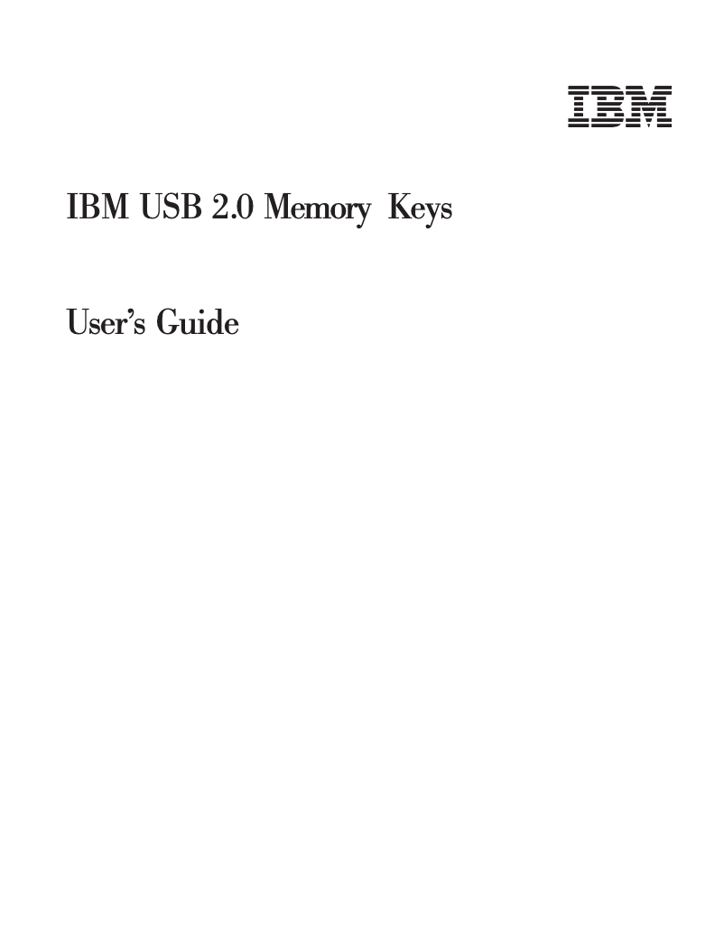 Page 1 of the manual User Manual IBM Memory Key