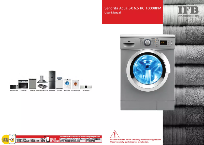 Page 1 of the manual User Manual IFB Senorita Aqua SX
