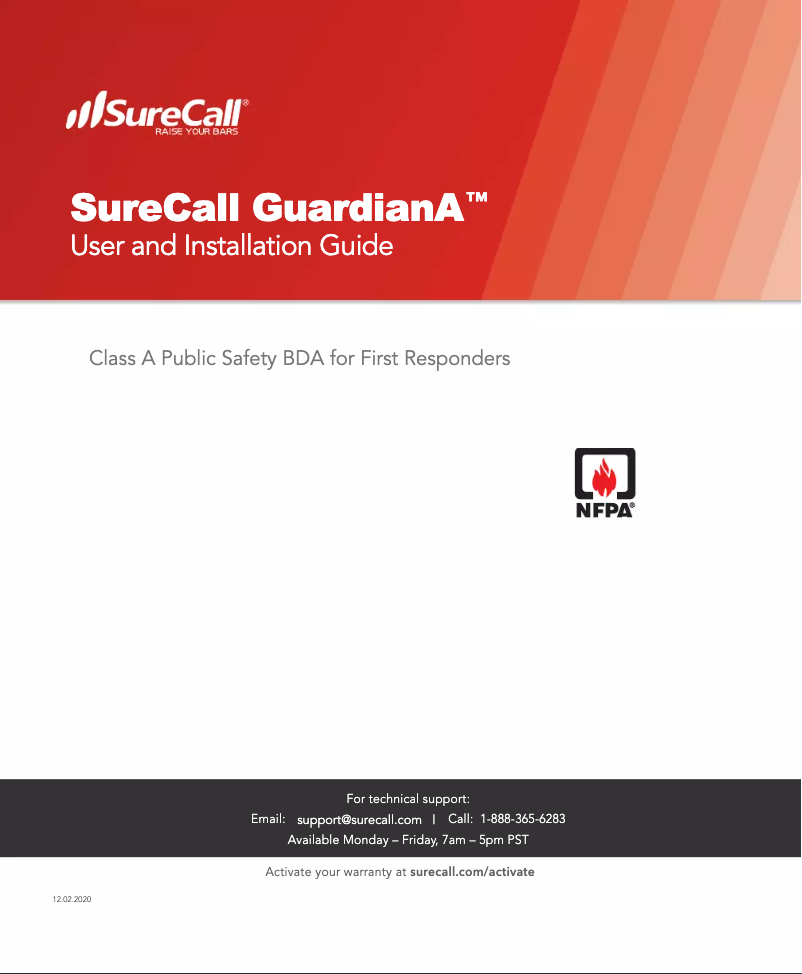 Page 1 of the manual User Manual SureCall Guardian A