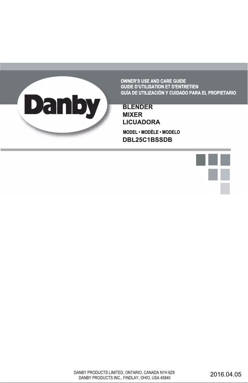 First page image of the manual for DBL25C1