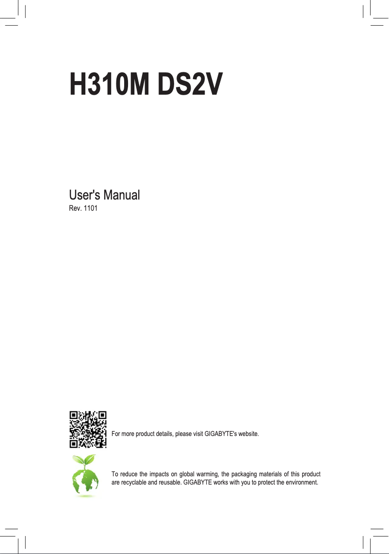 First page image of the manual for H310M DS2V