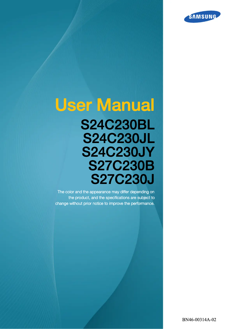 Page 1 of the manual User Manual Samsung S27C230B