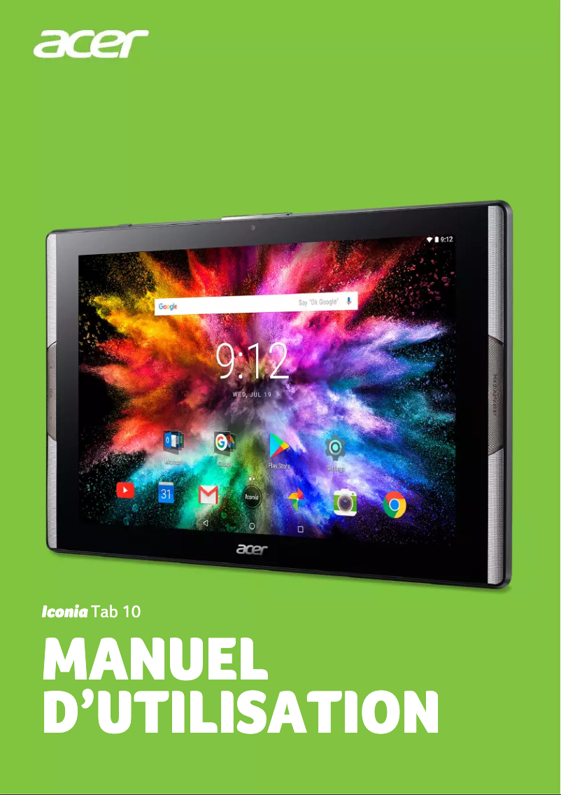 First page image of the manual for Iconia Tab 10