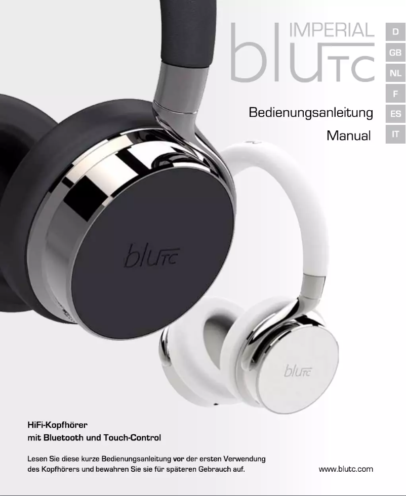 First page image of the manual for BluTC