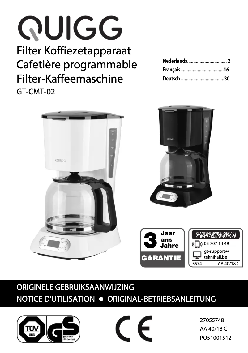 First page image of the manual for GT-CMT-02