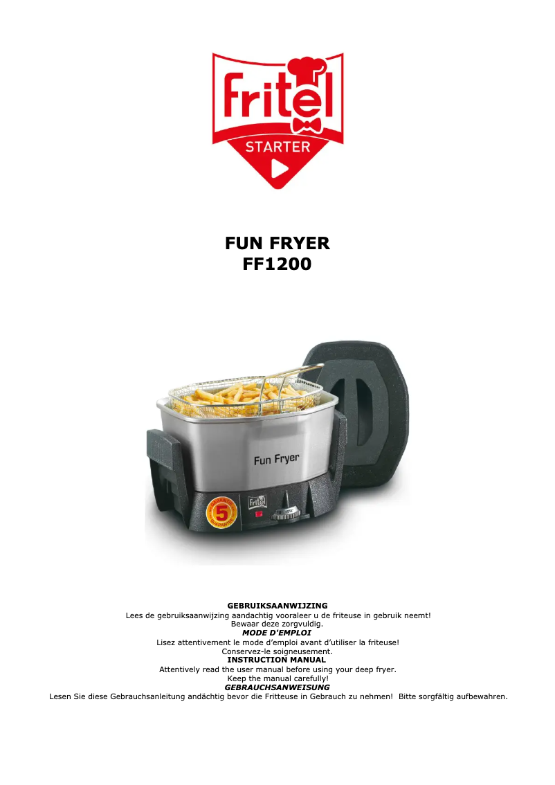 First page image of the manual for Fun Fryer FF1200