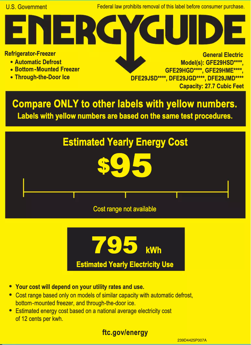 Page 1 of the manual Energy Label Adora DFE29JGDWW