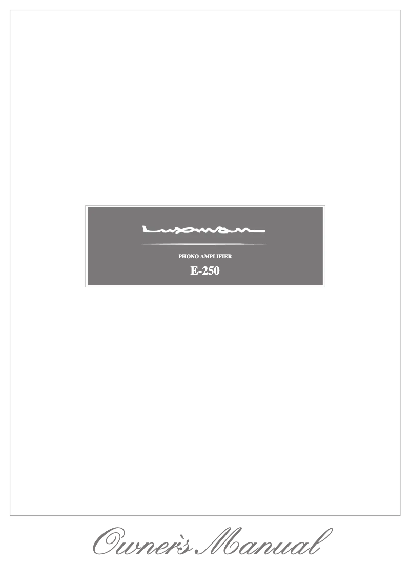 Image de la première page du manuel de l'appareil E-250