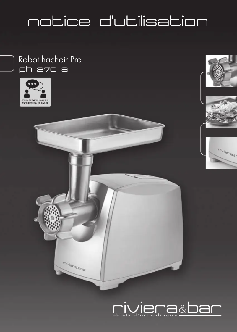 Page 1 of the manual User Manual Riviera & Bar PH 270 A