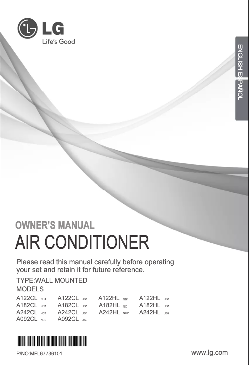 First page image of the manual for A182HL