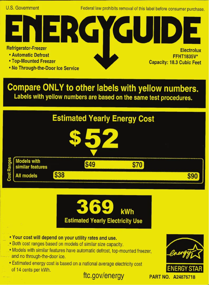 First page image of the manual for FFHT1835VW