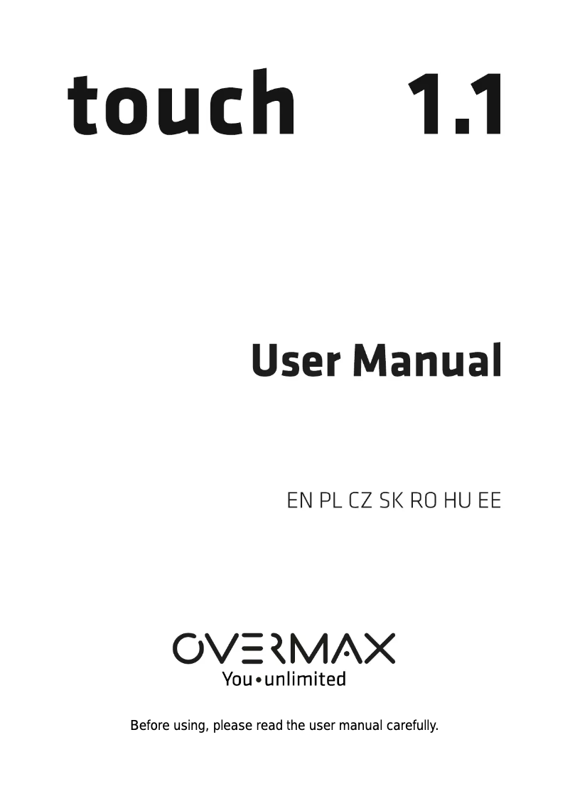 First page image of the manual for Touch 1.1