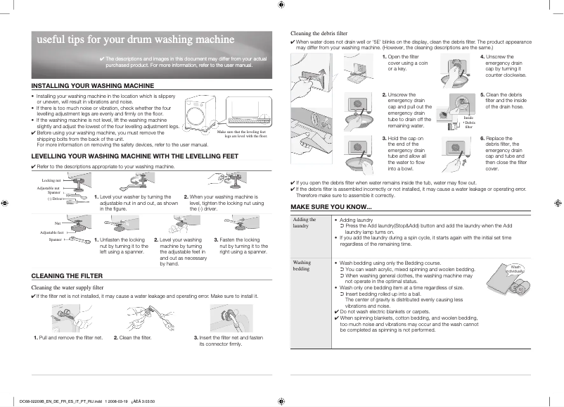 Page 1 of the manual User Manual Samsung WW80M645OBM