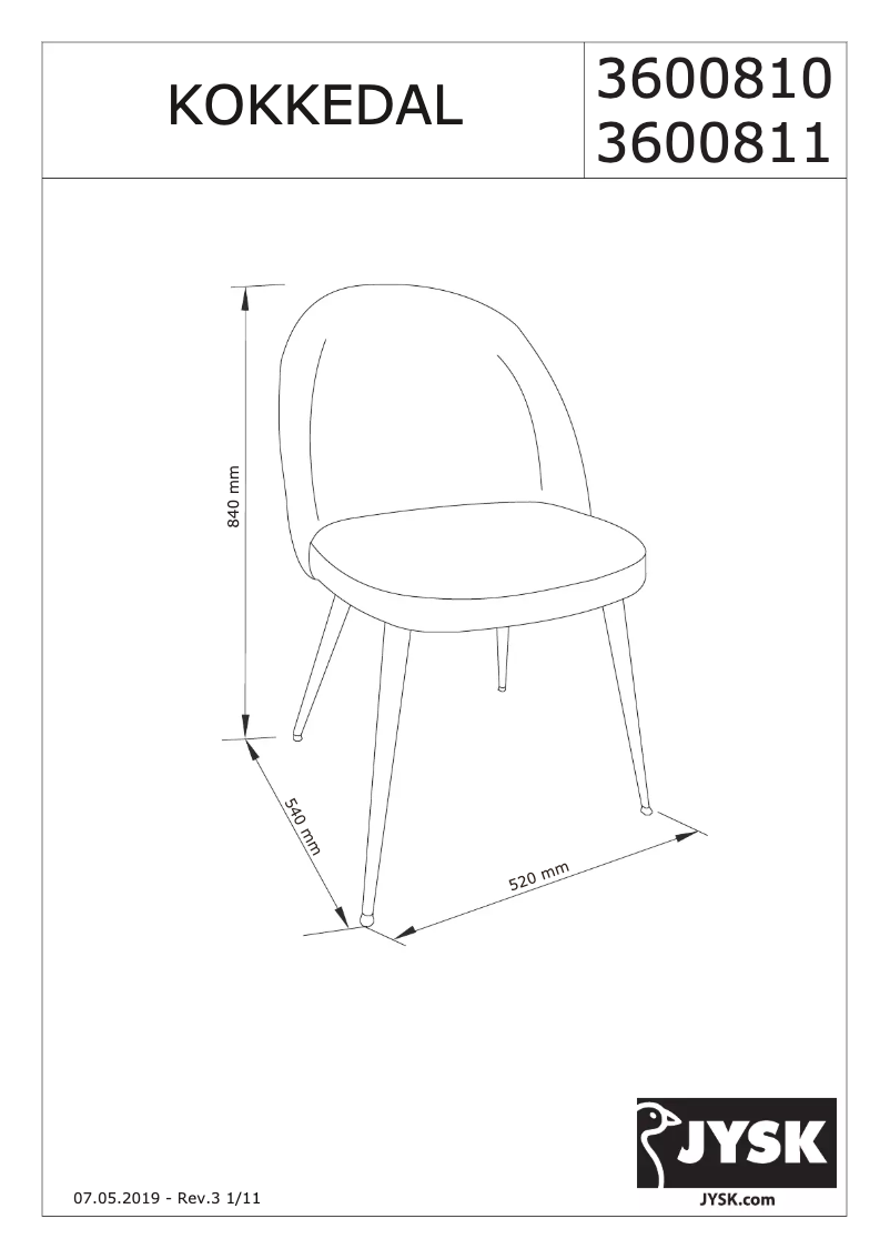 Page 1 of the manual User Manual JYSK Kokkedal
