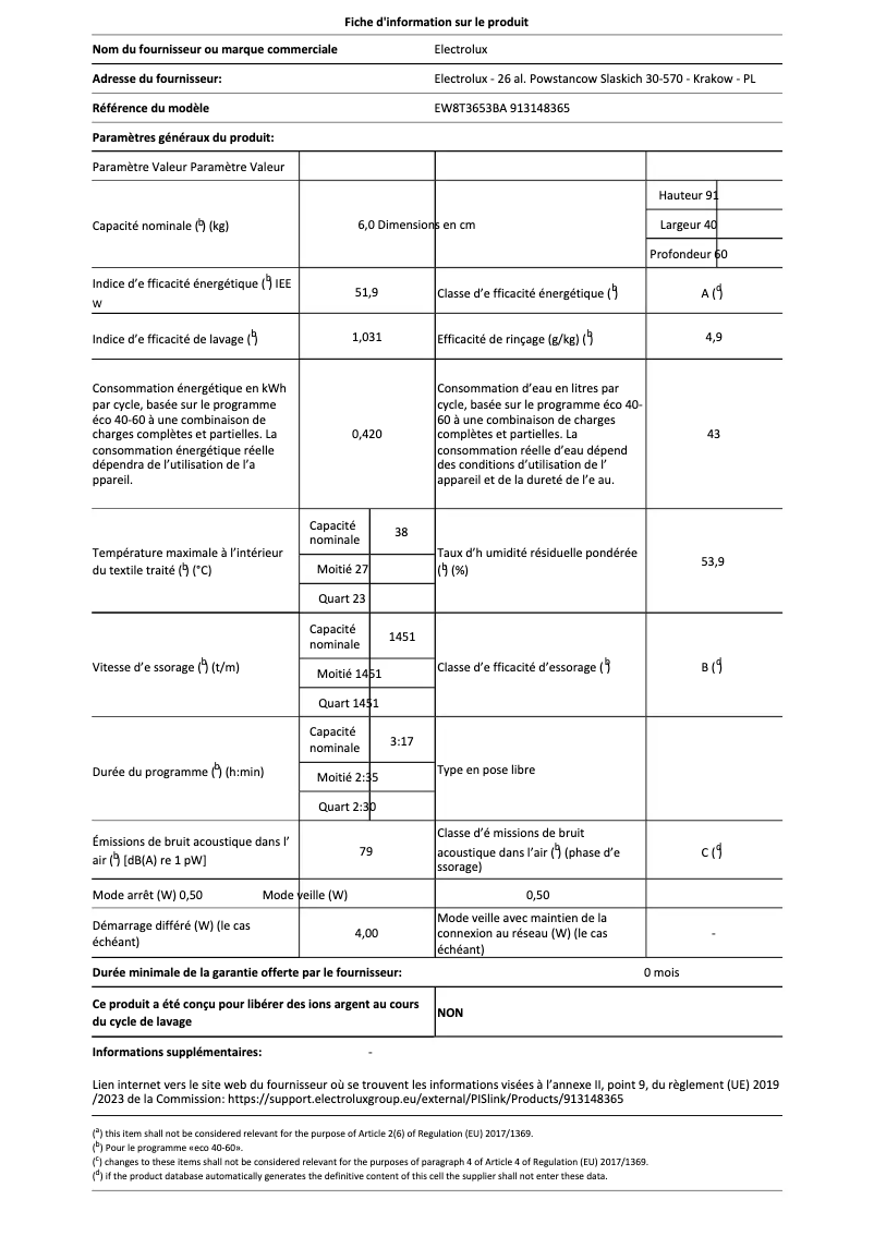 First page image of the manual for EW8T3653BA