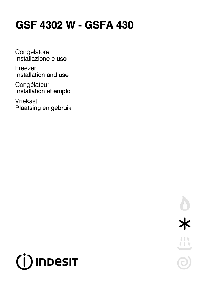 Page 1 of the manual User Manual Indesit GSFA 430