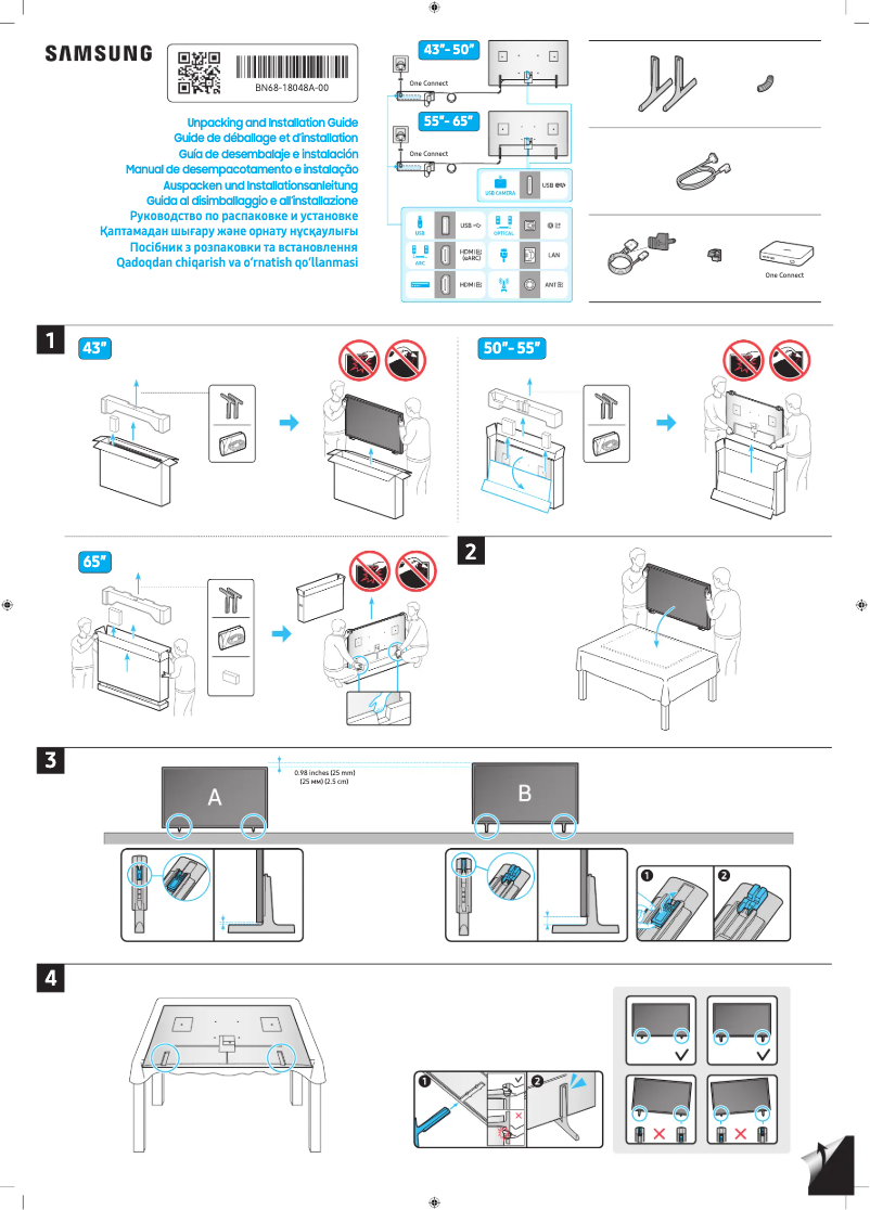 Page 1 of the manual Installation Guide Samsung QA43LS03DAG