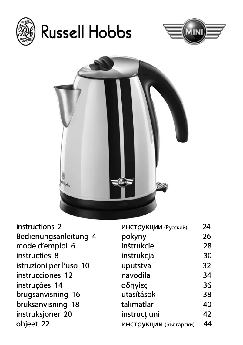 Page 1 de la notice Manuel utilisateur Russell Hobbs 18515-56 Mini Classic