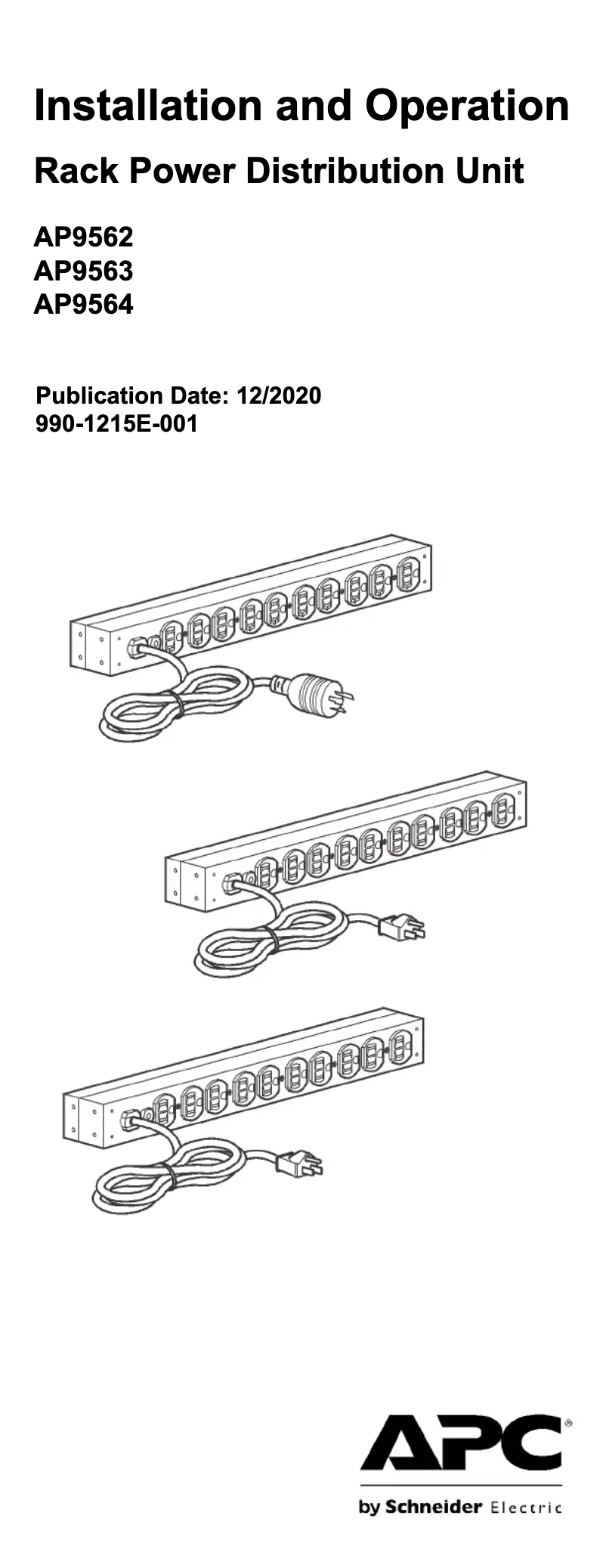 Page 1 of the manual User Manual APC AP9563