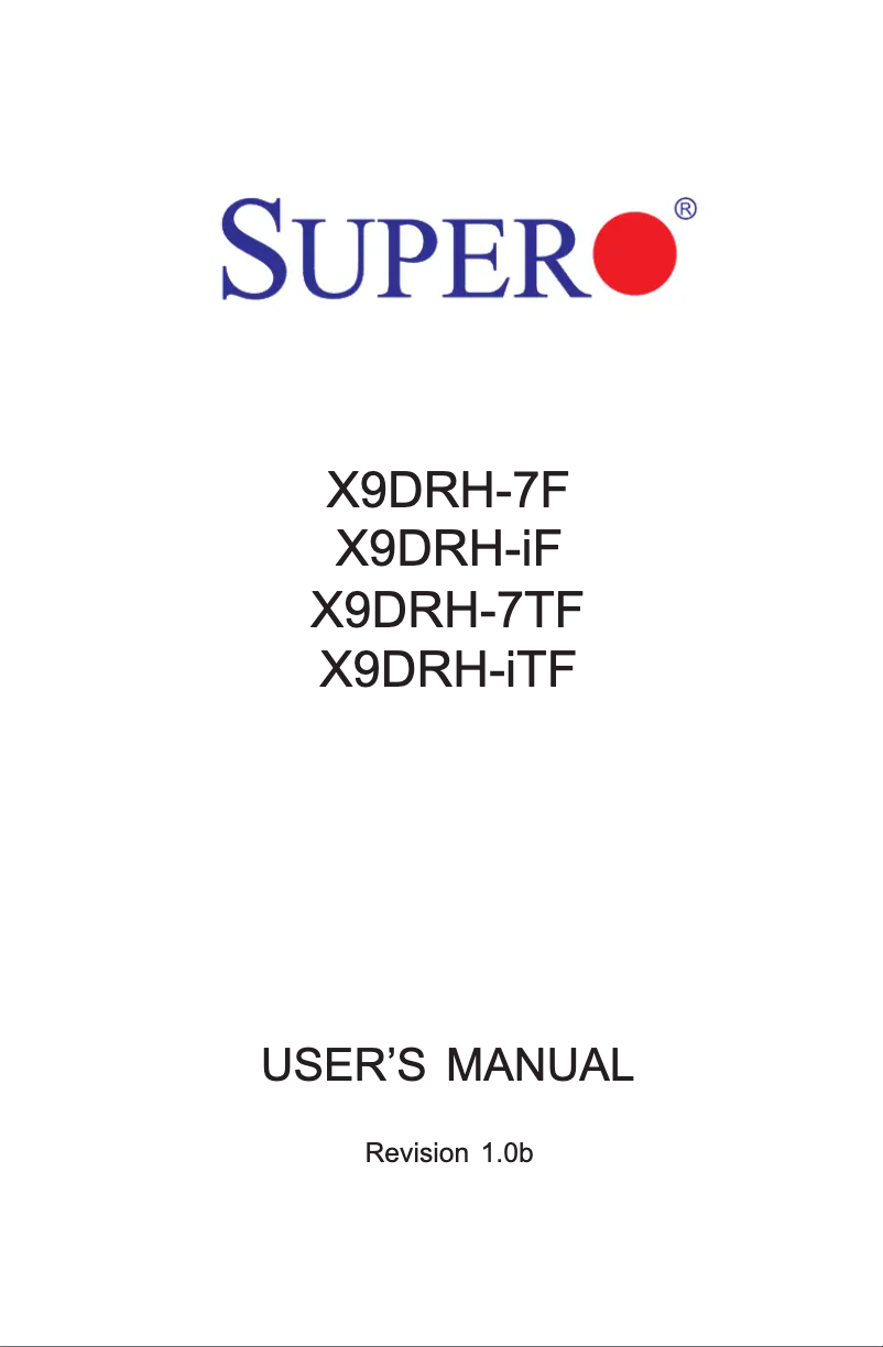 First page image of the manual for MBD-X9DRH-7F-O