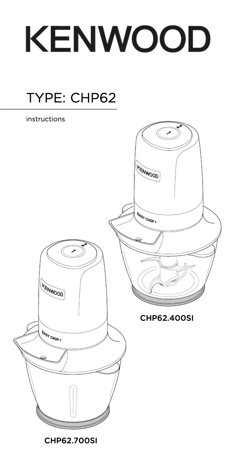 First page image of the manual for EasyChop CHP62