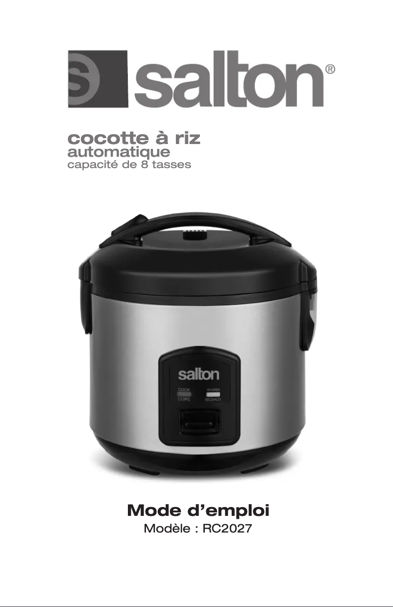 Page 1 of the manual User Manual Salton RC2027