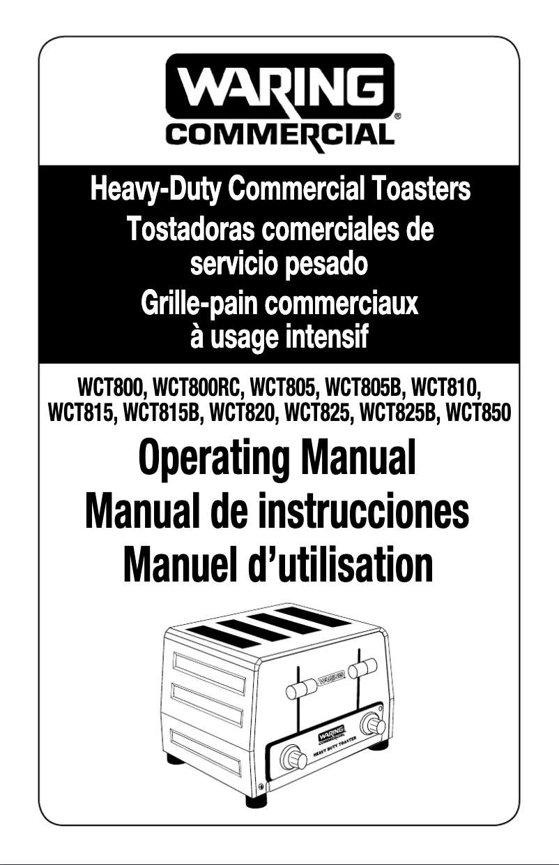 Page 1 of the manual User Manual Waring Commercial WCT810